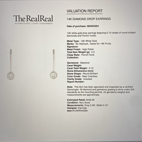 🍃 PERFECT Diamond and 14k White Gold Earrings 🍃 - Picture 3 of 3